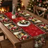 Venda Quente Transfronteiriça Jogo Americano Caminho de Mesa Tema de Natal Atmosfera Festiva Decoração Jogo Americano à Prova de Manchas Jogo de Mesa Caminho de Mesa Em Estoque
