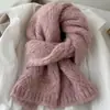 Bufanda de Punto de Color Sólido para Mujer, Mezcla de Lana de Alpaca del Fabricante, Nuevo Estilo de Invierno, Calentador de Cuello de Lana de Alta Gama para Parejas Estudiantes