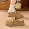 Sandálias casuais femininas estilo Birkenstock, de couro legítimo, com sola grossa e aumento de 7cm de altura, modelo novo outono 2026, de calçar