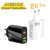 Cargador de carga rápida para teléfono móvil PD + 3USB 16W nitruro de galio Europeo y Americano Inglés cabezal de carga rápida multipuerto adaptador multipuerto