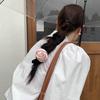 Tocado con banda para el cabello de satén rosa, estilo coreano, anillo de salchicha, dulce diadema artística de tela, banda de goma de súper hada, accesorios para el cabello de rosa