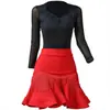 Ropa de Práctica de Danza Latina para Mujer, Disfraces de Baile para Adultos, Faldas con Flecos, Ropa para Examen de Arte, Faldas Medias, Faldas Cortas de Espina de Pescado, Faldas Largas