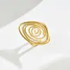 2025 Nueva Joyería para Mujer Estilo Europeo y Americano Anillo de Diseño Geométrico Irregular Anillo Abierto Simple de Gama Alta para Mujer
