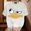 Camiseta de Manga Curta de Alta Qualidade para Homens, Estampa de Desenho Animado com Gola Redonda da Moda, Camiseta Juvenil Versátil, Marca da Moda, Luxo Leve, Top Casual Descolado