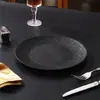 Prato de bife padrão pedra criativo prato de massa redondo prato de comida ocidental prato de salada prato de frutas doméstico plástico PP de grau alimentício