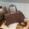 Camada Superior Fosca de Camurça Couro Bovino Bolsa Bowling Boston Nova Couro Genuíno Retrô Portátil Transversal Feminina Bolsa de Ombro
