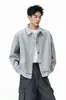 Jaqueta Cardigan Solta Patchwork Falsa de Duas Peças Listrada para Homens, Novo Estilo de Primavera com Gola Camisa, Jaqueta Fina Casual para Mulheres