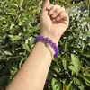 Pulsera de calcedonia púrpura natural para mujer, accesorio de plata Xizang de alta gama, pulsera de amatista, pulsera de diseño original al por mayor