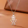 Colar de Laço Vazado em Aço Inoxidável Estilo Coreano Corrente para Clavícula Feminina Desenho Animado Fofo Estilo Popular Mais Vendido Versátil