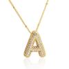 Pendente de Letra Bolha com Zircônia Incrustada de Cobre Popular Transfronteiriço Diamante Completo Robusto Colar 26 Joias de Verão para Mulheres de Alto Padrão