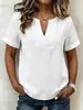 Nueva camisa a rayas para mujer con cuello en V, manga corta 2026, corte holgado, adecuada para tiendas en línea independientes, Amazon, verano, estilo europeo y americano