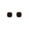 Aretes de tuerca simples de acero de titanio estilo coreano para mujer, moda, curvados, con concha negra cuadrada, celebridad de internet, ins, elegantes, modernos, joyería de acero de titanio