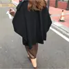 Los tamaños se han actualizado. Abrigo de lana estilo capa retro francés con cuello alto y mangas murciélago holgadas para otoño e invierno