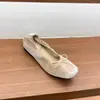 Zapatos retro de gamuza con punta cuadrada para aumentar la altura, nuevos planos de ballet versátiles para otoño, con lazo