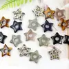 Venda Quente Transfronteiriça Pedra Natural Estrela de Cinco Pontas Pingente com Furo Central Joias Pedra Olho de Tigre Estrela Acessórios Decorativos Estilosos