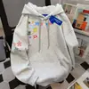 Sudadera con capucha estampada con letras, estilo divertido y lindo, holgada y moderna, chaqueta de terciopelo engrosada para otoño e invierno, top de moda