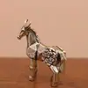 Caballo Geométrico Nórdico Artesanía Creativa de Latón Puro Figura de Animal Decoración para Hogar Sala de Estar Oficina Escritorio Regalo