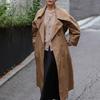 Gabardina de mujer, primavera y otoño, nueva, popular, de longitud media, estilo coreano, por encima de la rodilla, holgada, estilo británico, elegante y de alta gama.