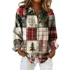 Camisa Impresa 3D de Navidad 2025 Manga Larga Más Vendida Copo de Nieve Fiesta Manga Larga Moda para Mujer Top Cárdigan
