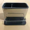 Estante de Almacenamiento de Cocina de Acero Inoxidable, Caja de Almacenamiento Multifuncional Integrada con Drenaje para Cucharas, Cuchillos, Tenedores y Palillos, Artículos de Cocina