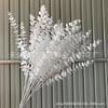 Flores Artificiais de Eucalipto com 5 Galhos para Arranjos Florais de Salão de Casamento, Materiais de Flores Plásticas para Casamento, Folhas Verdes, Atacado de Comércio Exterior