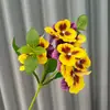 Buquê Artificial Personalizado de Amor-Perfeito e Orquídeas Phalaenopsis, Decoração Realista de Paisagismo de Alto Padrão, Buquê Ornamentado para Amazon