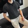 2026 Nueva Camisa Polo de Punto Transpirable de Manga Corta para Hombre, Camiseta Trendy de Lujo Ligero de Media Manga para Hombre
