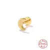 Brincos de furo em prata de lei S925 estilo ins lua simples lisos novos mais vendidos com rosca de cabeça chata para furo em cartilagem