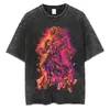Talla Europea TransfronterizaCamiseta Negra Lavada para Hombre Streetwear Dragon Ball a