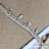 Em Estoque Mais Vendido Boêmio Crochê à Mão Renda de Pérola e Concha Estilo Étnico Corda de Algodão e Linho Trama de Tira Pingente