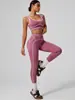 Conjunto de Yoga Transfronterizo Bloque de Color Espalda Hermosa Raya Yoga Sujetador Sujetador Glúteo de Durazno Leggings de Yoga Fitness