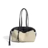 Bolso Boston Nuevo de Algodón y Lino 2026 con un Diseño Sencillo, Casual y de Gran Capacidad, Presentando un Estilo Único de Retazos, Adecuado para el Viaje Diario y Puede Ser Usado como Bolso Cruzado o de Hombro