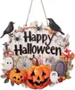 Decoración de letrero de madera para puerta popular de Halloween Transfronterizo Feliz Halloween Calabaza Fantasma Adorno