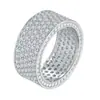 Anillos de Mujer Más Vendidos en Aliexpress, Venta Directa de Fábrica, Diseño Exagerado y Único Europeo y Americano, Joyería de Moissanita Microincrustada Electrochapada en Plata