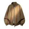 Chaqueta aviador retro americana de moda con cuello alto para hombre, otoño e invierno, chaqueta corta holgada versátil para parejas