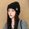 Gorro de Punto Lindo para Otoño e Invierno con Protección para las Orejas, Gorro Versátil para Ciclismo, Gorro de Oso, Gorro Postparto para Adelgazar el Rostro, Gorro de Pareja de Moda
