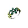 Anillo de flor verde temperamento coreano rojo neto lindo dulce pegamento de gota flor de cinco pétalos anillo de dedo abierto al por mayor