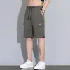 Shorts de Trabajo Holgados de Pierna Ancha de Seda Helada para Hombre, Delgados Rectos de Secado Rápido, Nuevo Estilo 2026, Shorts Casuales Deportivos de Longitud Media