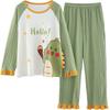 Pijama feminina nova de manga comprida primavera, outono e inverno desenho animado fofo vermelho online pode ser usada fora de casa conjunto de roupa lote de fábrica uma geração de cabelo