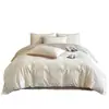 Juego de ropa de cama de cuatro piezas de algodón de fibra larga Clase A de lujo con patrón jacquard en relieve, versión B, funda de edredón de algodón puro cepillado, sábana bajera y ropa de cama