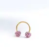 Explotaciones Transfronterizas Diamante Bola Clavo de Oreja 2025 Super Destello Tendencia Acero de Titanio de Alta Calidad Tipo C Clavo de Oreja Clavo de Nariz Aro de Oreja Pendientes