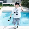 Conjunto de Verano para Niños 2026 Nuevo Elegante Camisa de Manga Corta con Estampado de Pony para Niños Ropa Fina de Verano para Niños Ropa de Media Manga para Niños