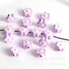 Botones de Estrella Pintados en Acrílico, Cuentas de Goteo de Aceite, Corazones de Cinco Puntas, Cuentas Sueltas con Agujero Pasante Doble Cara, Accesorios para Cadena de Teléfono Móvil