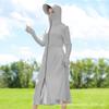 Roupa de Proteção Solar Feminina de Verão, Blusa Anti-UV de Corpo Inteiro Longa Acima do Joelho, Com Proteção Facial, Respirável, Manga Longa, Roupa Fina de Proteção Solar para Ciclismo