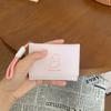 Carteira Ins com Estampa de Urso Estilo Coreano para Mulheres Multifuncional Fofa para Estudantes Armazenamento Porta-Cartões Trifold Cordão Carteira Transfronteiriça