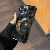 Estilo Comércio Exterior Estilo Escuro Estrela e Lua Preto Dourado Galvanizado Capa Protetora Anti-Queda com Airbag para iPhone 15 Ip17Promax