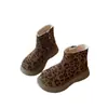 Botines Cortos para Niñas 2026 Otoño Nuevos Botas Versátiles Retro con Estampado de Leopardo para Niños Botas Martin Estilosas de Suela Suave para Niñas Pequeñas