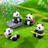 Micropaisaje creativo lindo muñeco panda de bambú jardinería DIY accesorios de decoración llavero pequeños adornos de escritorio