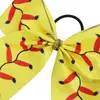 Venta Caliente Transfronteriza Europea y Americana Niños Banda para el Cabello de Cuero con Lazo Goma Elástica para Softball Fútbol Porristas Accesorios para el Cabello