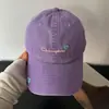 2026 Novo Boné de Baseball Bordado Coração Roxo Estilo Coreano de Alta Qualidade para Mulheres, Primavera e Verão, Boné Bico de Pato Emagrecedor, Versão Coreana